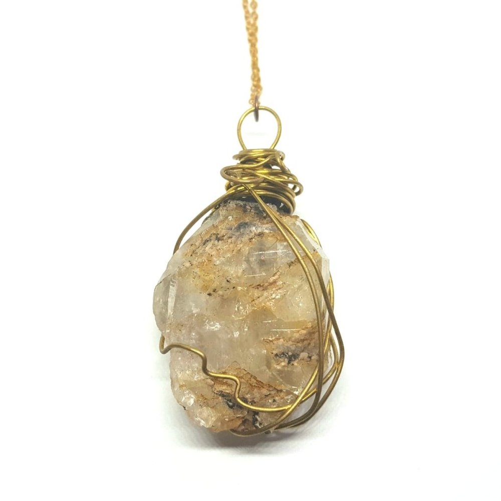 Herkimer Diamond Quartz Crystal Healing Necklace